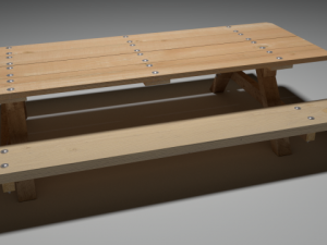 picnic table 3Dモデル