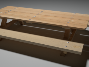 picnic table 3Dモデル