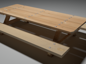 picnic table 3Dモデル