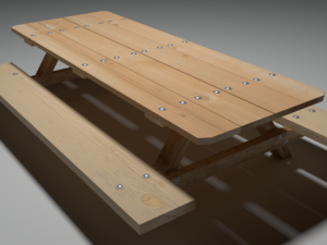 picnic table 3Dモデル