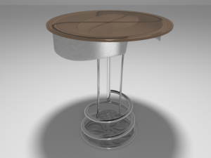 coffee shop table and chair Modello 3D