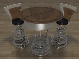 coffee shop table and chair 3D Model
