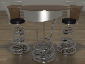 coffee shop table and chair 3D Model