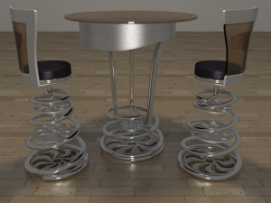 coffee shop table and chair 3D Model