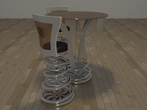 coffee shop table and chair 3D Model