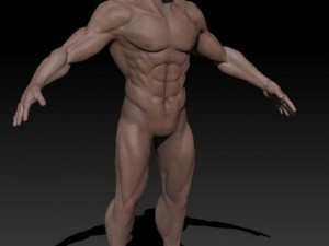 detailed male nude Modello 3D