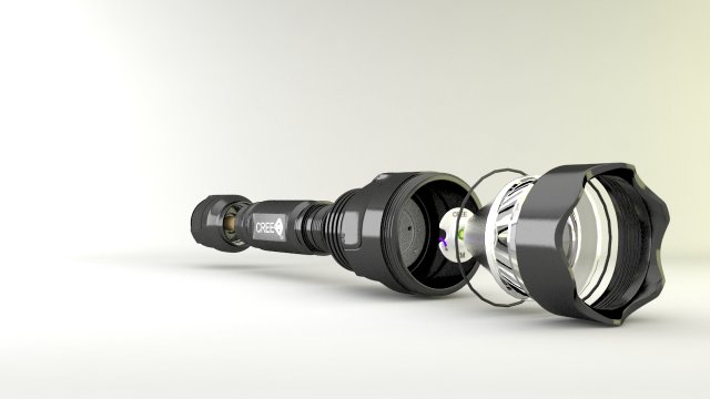 flashlight 3Dモデル .c4d .max .obj .3ds .fbx .stl .blend