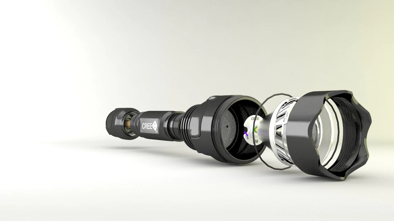 flashlight 3D Model .c4d .max .obj .3ds .fbx .stl .blend 