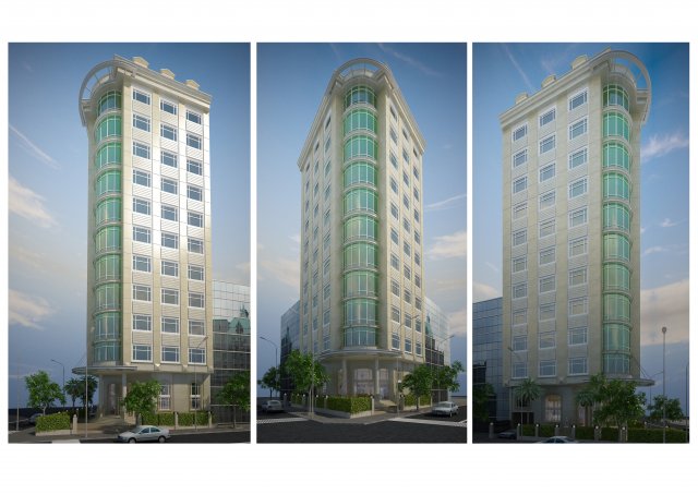 corner building 3D Модель .c4d .max .obj .3ds .fbx .stl .blend 