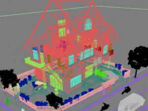 villa in corner 3D Model