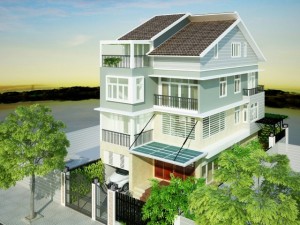 villa with garden Model 3D