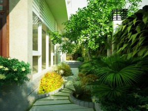 villa with garden Model 3D
