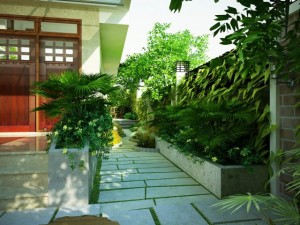villa with garden Model 3D