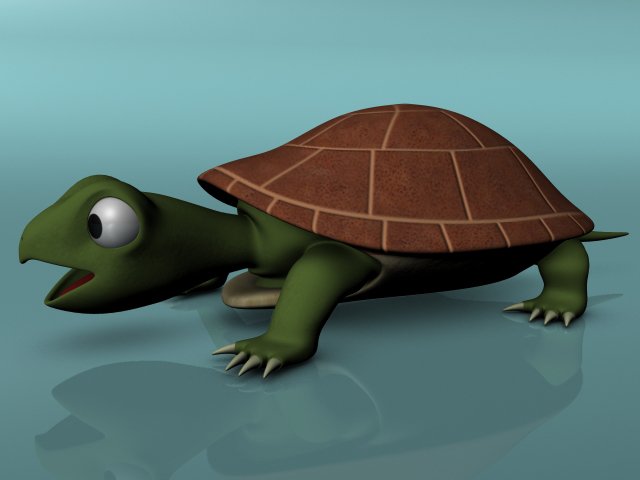 cute turtle rigged Modello 3D .c4d .max .obj .3ds .fbx .stl .blend 