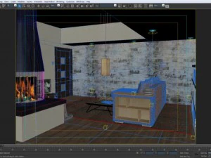 modern living room interior scene 02 3D Model