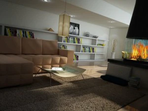 modern living room interior scene 02 3D Model