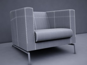 leather armchair 2 3D-Modell