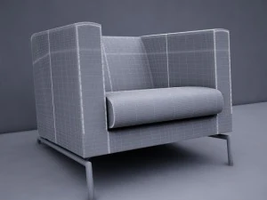 leather armchair 2 3D Model