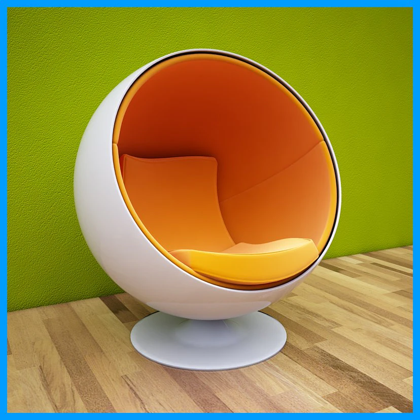 egg chair 1 3D Model .c4d .max .obj .3ds .fbx .stl .blend 