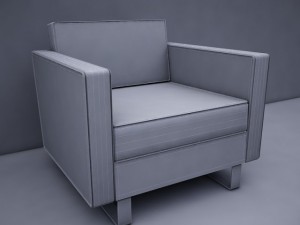 leather armchair 4 Modèle 3D