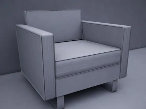 leather armchair 4 3D Model
