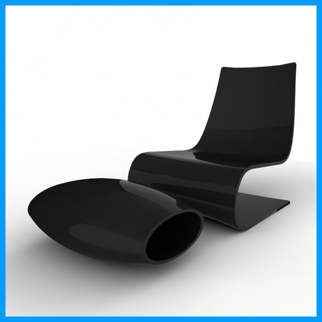 minimalist chair and ottoman Modèle 3D .c4d .max .obj .3ds .fbx .stl .blend 