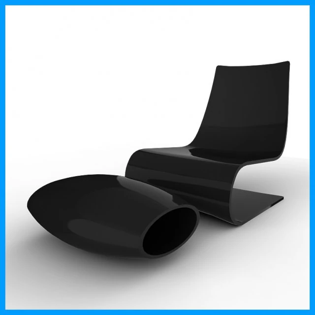 cadeira minimalista e pufe Modelo 3D .c4d .max .obj .3ds .fbx .stl .blend 