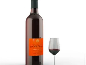 garrafa e copo de vinho Modelo 3D