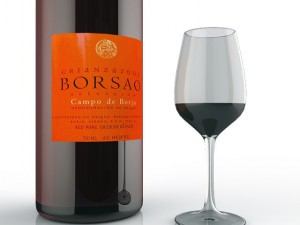 bottle and wine glass 3Dモデル