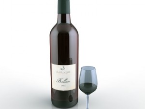 bottle and wine glass 3Dモデル