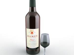 bottle and wine glass 3Dモデル