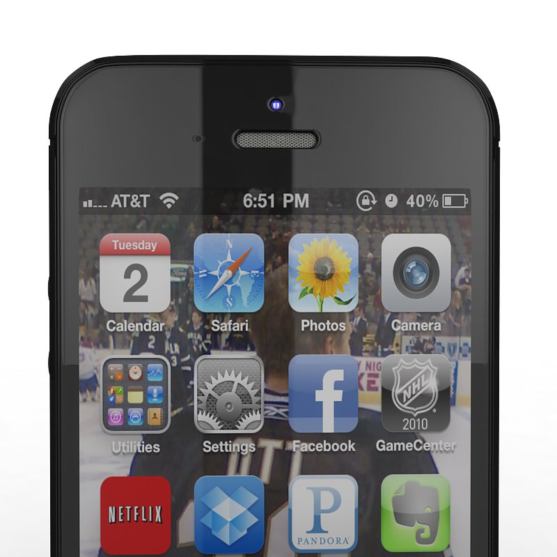 Smartphone 5 Black 3D Модель In Телефоны 3DExport