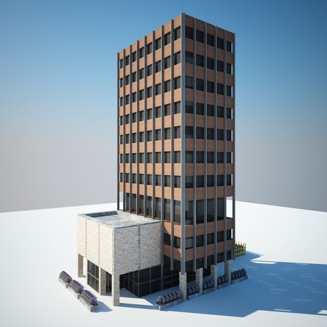 low poly building Modello 3D .c4d .max .obj .3ds .fbx .stl .blend