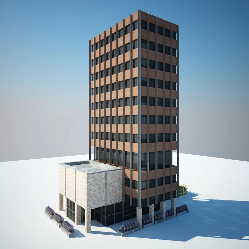 low poly building 3D Model .c4d .max .obj .3ds .fbx .stl .blend 