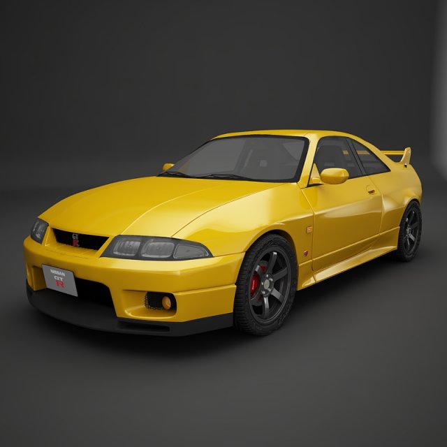nissan gtr r33 3D मॉडल .c4d .max .obj .3ds .fbx .stl .blend 