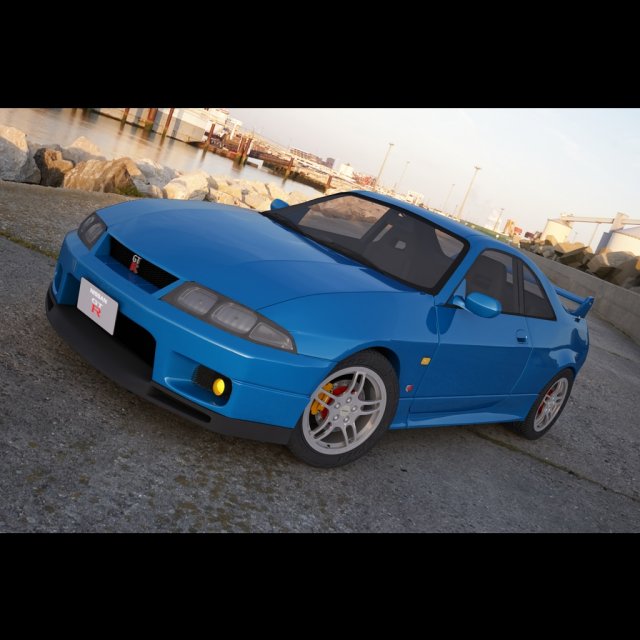 nissan gtr r33 3D Model .c4d .max .obj .3ds .fbx .stl .blend 