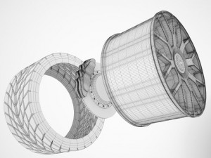 gt3 wheel Model 3D