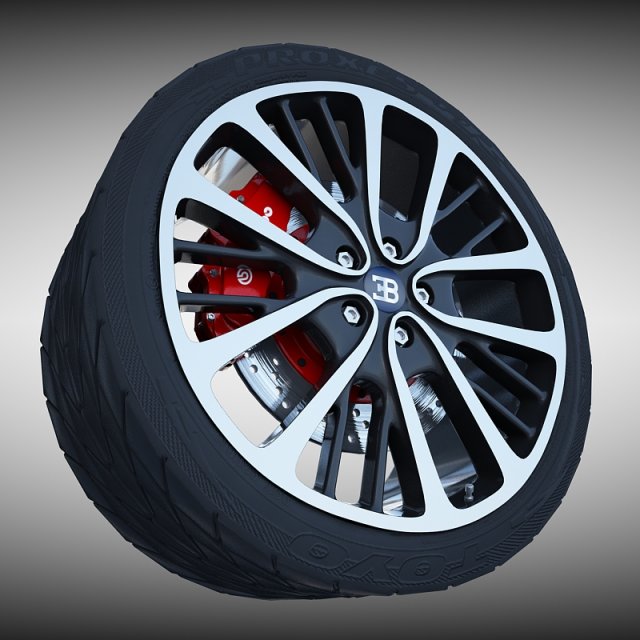 bugatti veyron wheel Modello 3D .c4d .max .obj .3ds .fbx .stl .blend 