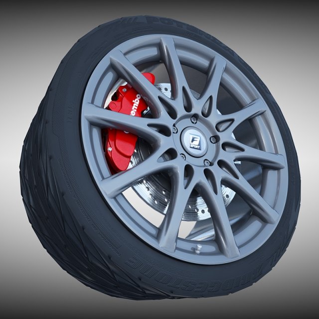 lexus f sport wheel 3D Model .c4d .max .obj .3ds .fbx .stl .blend