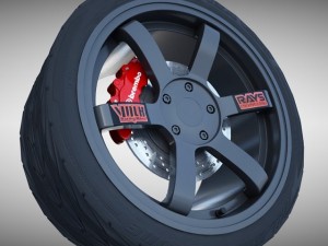 volk racing wheel 3D Model