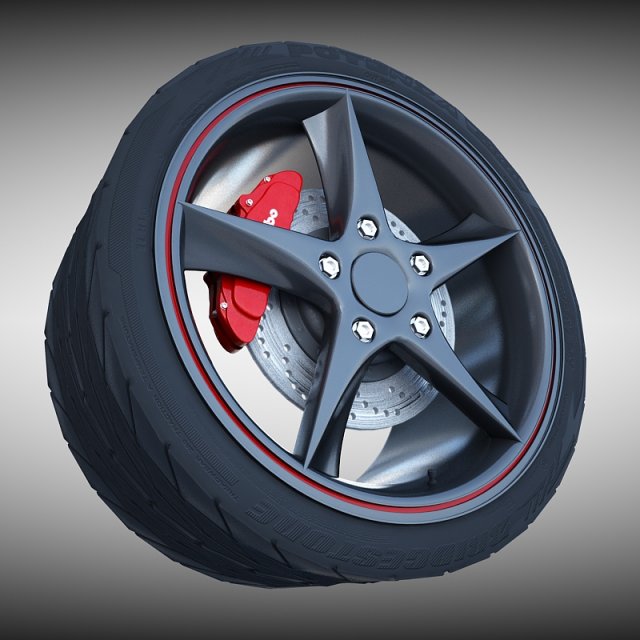 audi r8 spyder wheel 3D 모델 .c4d .max .obj .3ds .fbx .stl .blend 