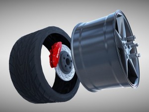 audi r8 spyder wheel 3D 모델