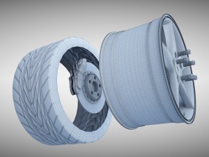 audi r8 spyder wheel 3D 모델