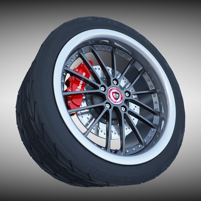 rm racing sports wheel 3D Model .c4d .max .obj .3ds .fbx .stl .blend 