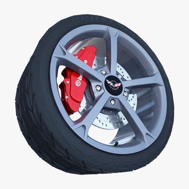 Corvette grand sport wheel Model 3D .c4d .max .obj .3ds .fbx .stl .blend 