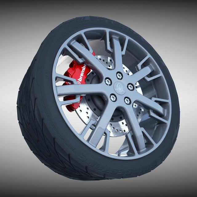 maserati granturismo s wheel Modelo 3D .c4d .max .obj .3ds .fbx .stl .blend