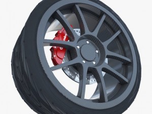 weds sport carbon wheel 3D Model