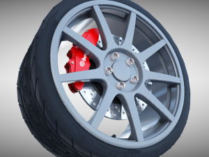 carbon fiber wheel 3D Model
