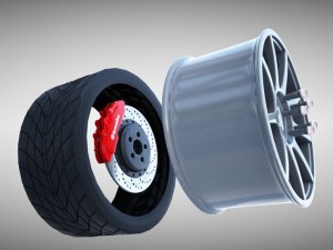 carbon fiber wheel 3D Model