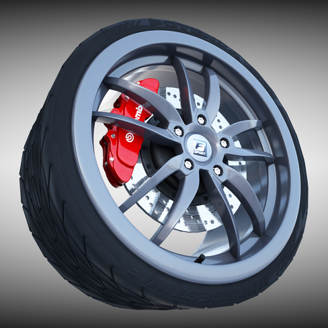 fsport wheel Model 3D .c4d .max .obj .3ds .fbx .stl .blend 